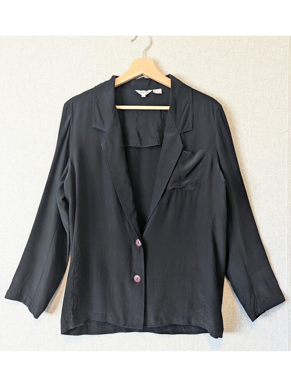 Vintage 100% silk pajama style lightweight shirt jacket